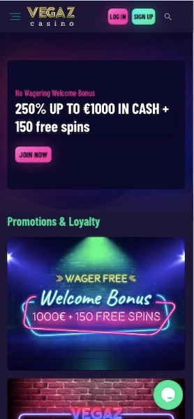 Vegaz Casino Mobilen